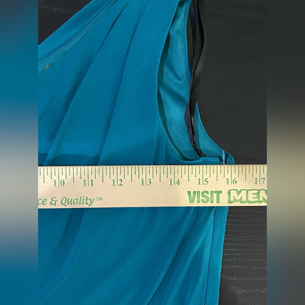 Calvin Klein One Shoulder Teal Dress - Picture 12 of 12